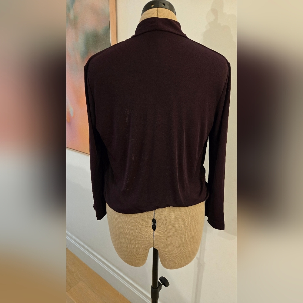 MM Lafleur Deep Purple Women's Draped Blouse - Picture 5 of 7